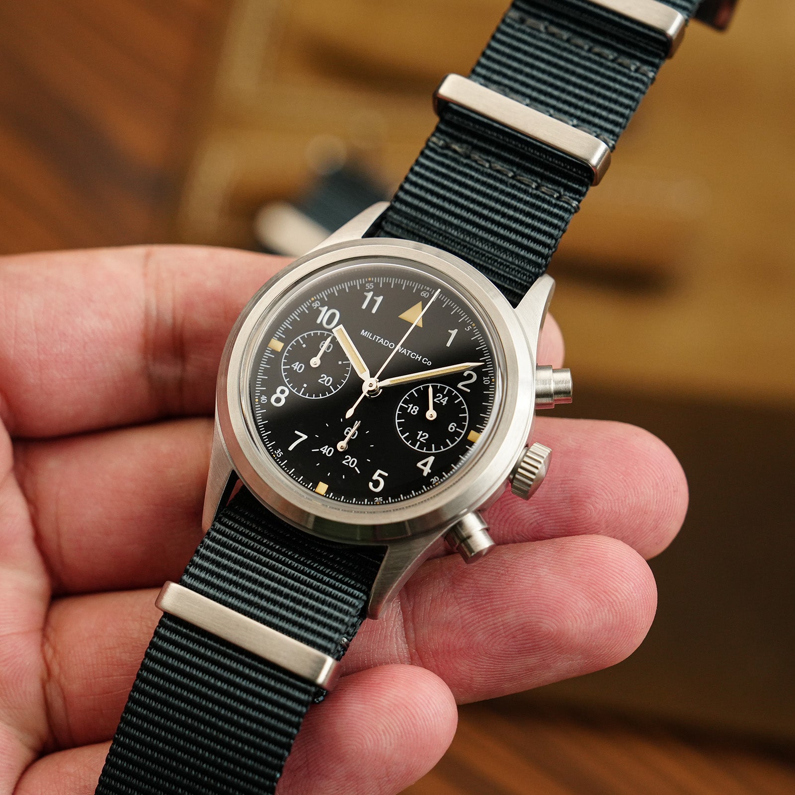 💥New Arrival💥Militado 36.5mm Chronograph Watch VK63 Vintage Military Watch ML26