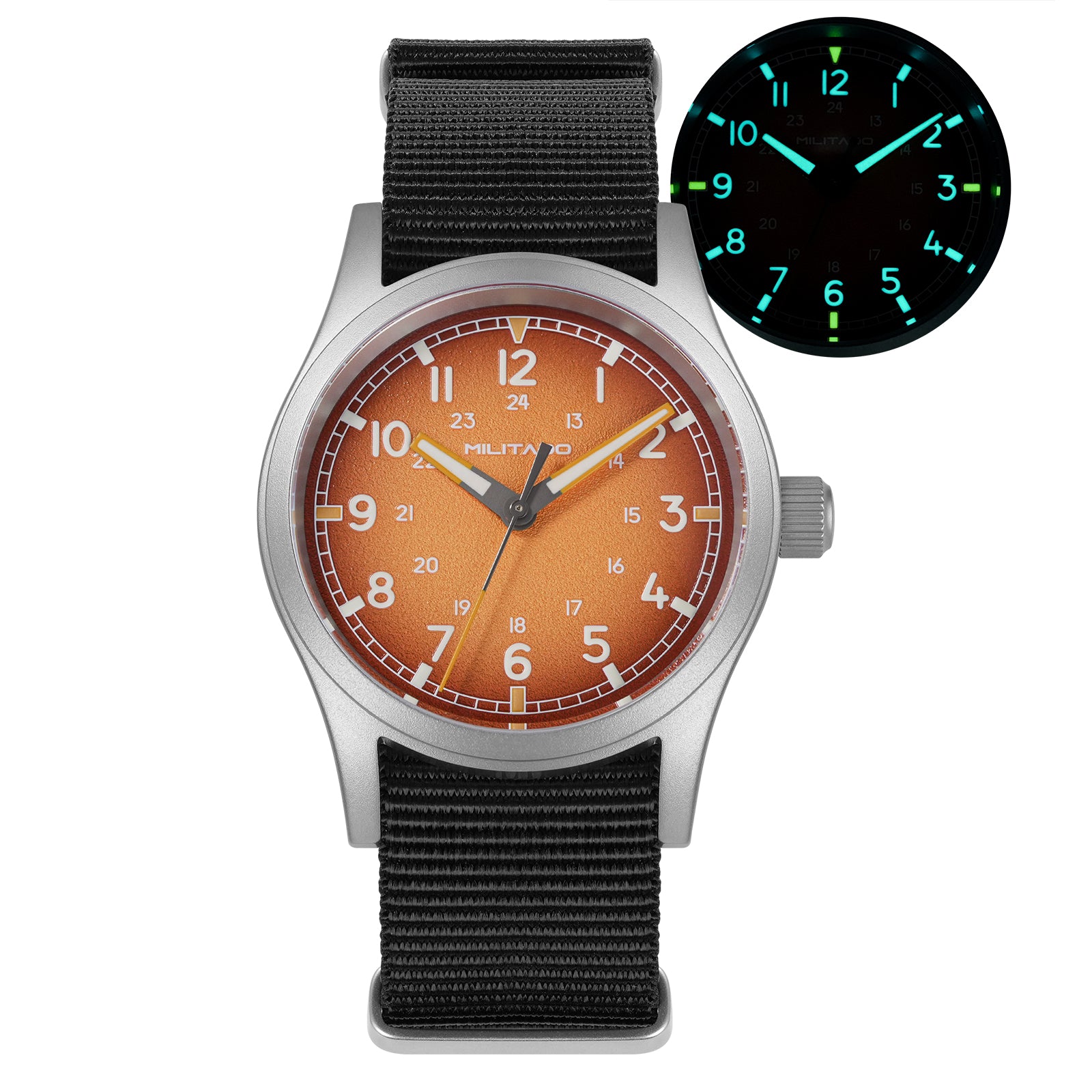 💥New Released💥Militado 38mm Military Watch VH31 Sweeping Hand Movt Watch ML24