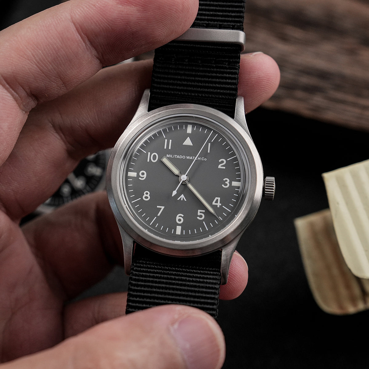 ★Flash SALE★ Militado 36mm Retro Military Watch Super 2035 Movt ML13 18mm Lug Width
