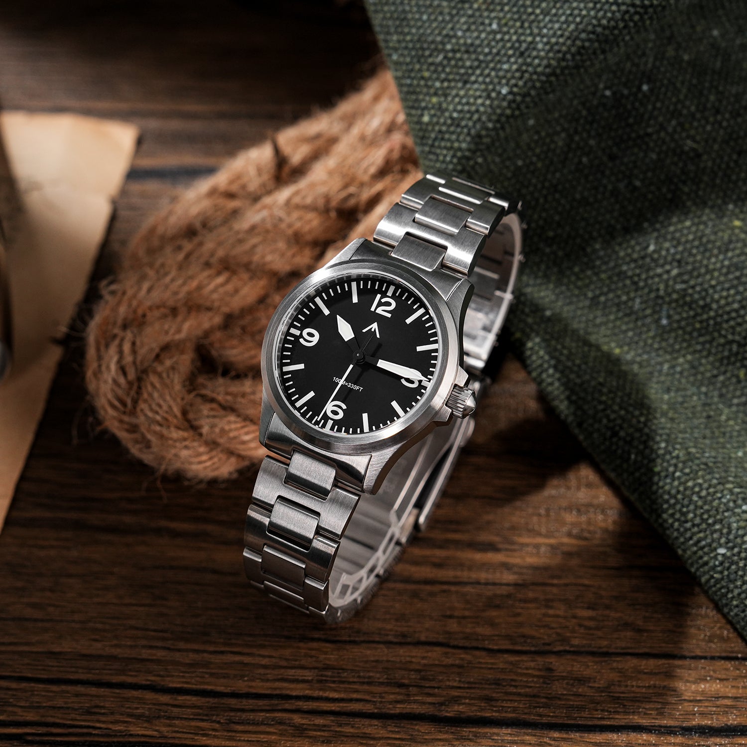 ★SuperOfertas ★Militado 38mm Reloj militar de campo con cristal de zafiro ML05