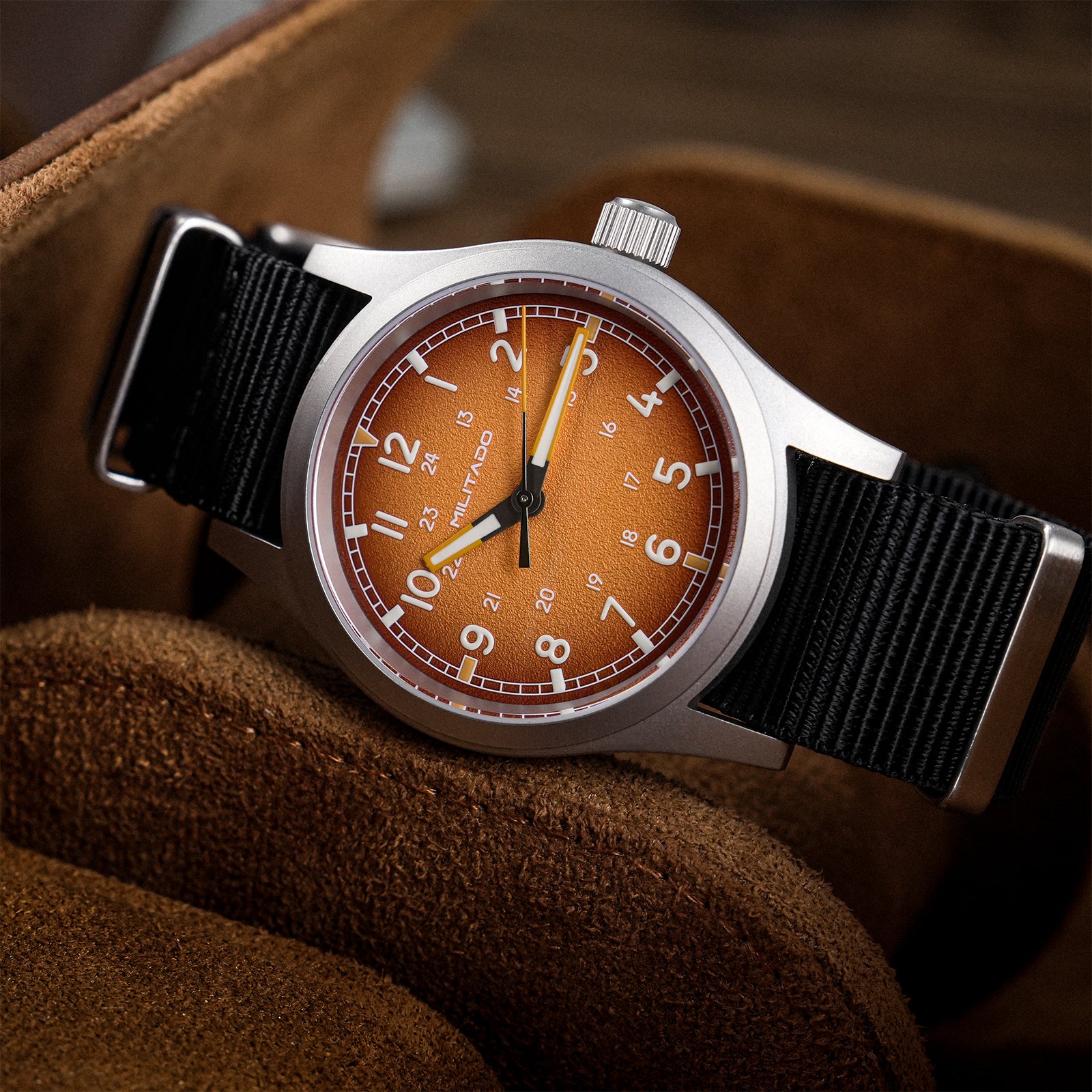 š„Spring Saleš„Militado 38mm Military Watch VH31 Sweeping Hand Movt Watch ML24