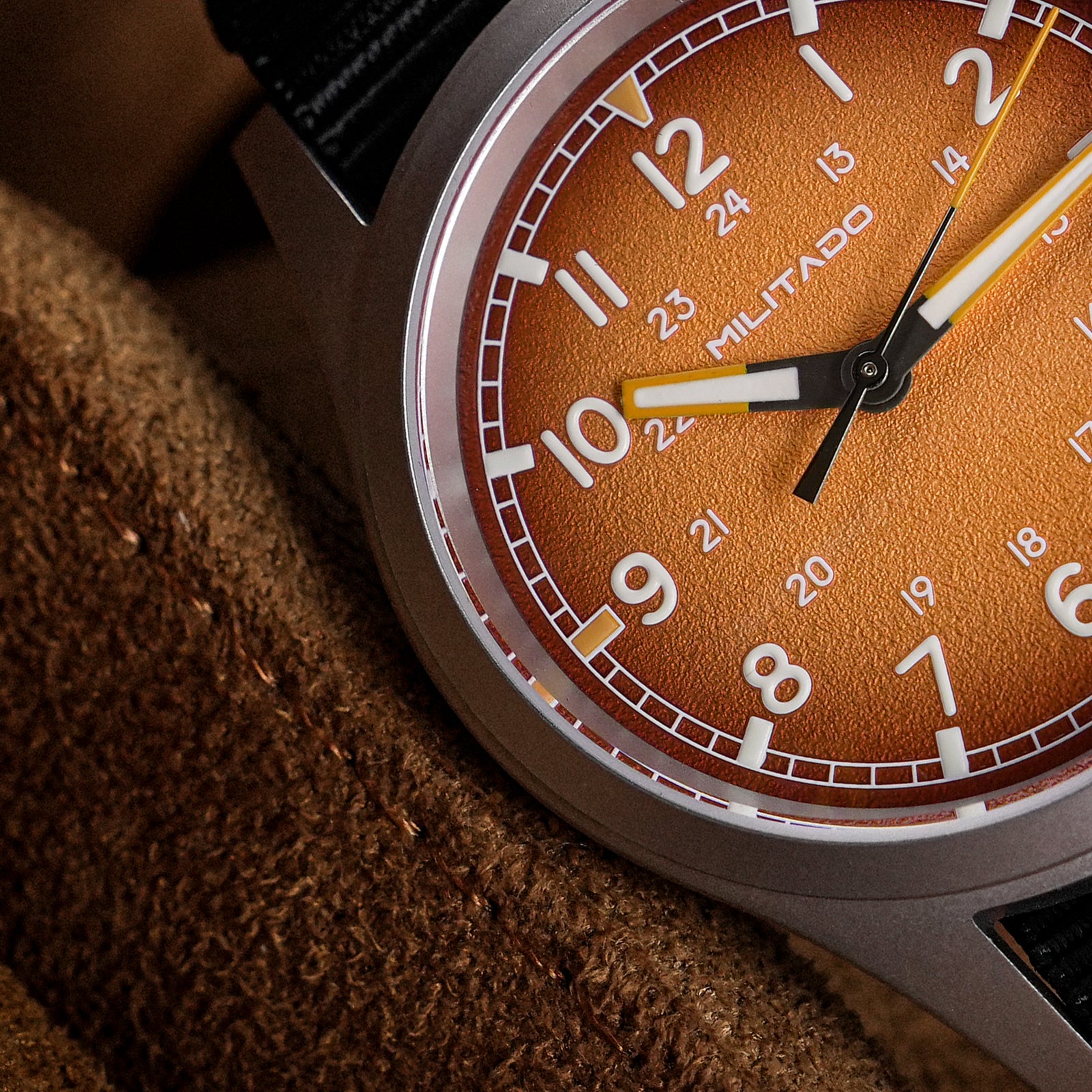 💥New Released💥Militado 38mm Military Watch VH31 Sweeping Hand Movt Watch ML24