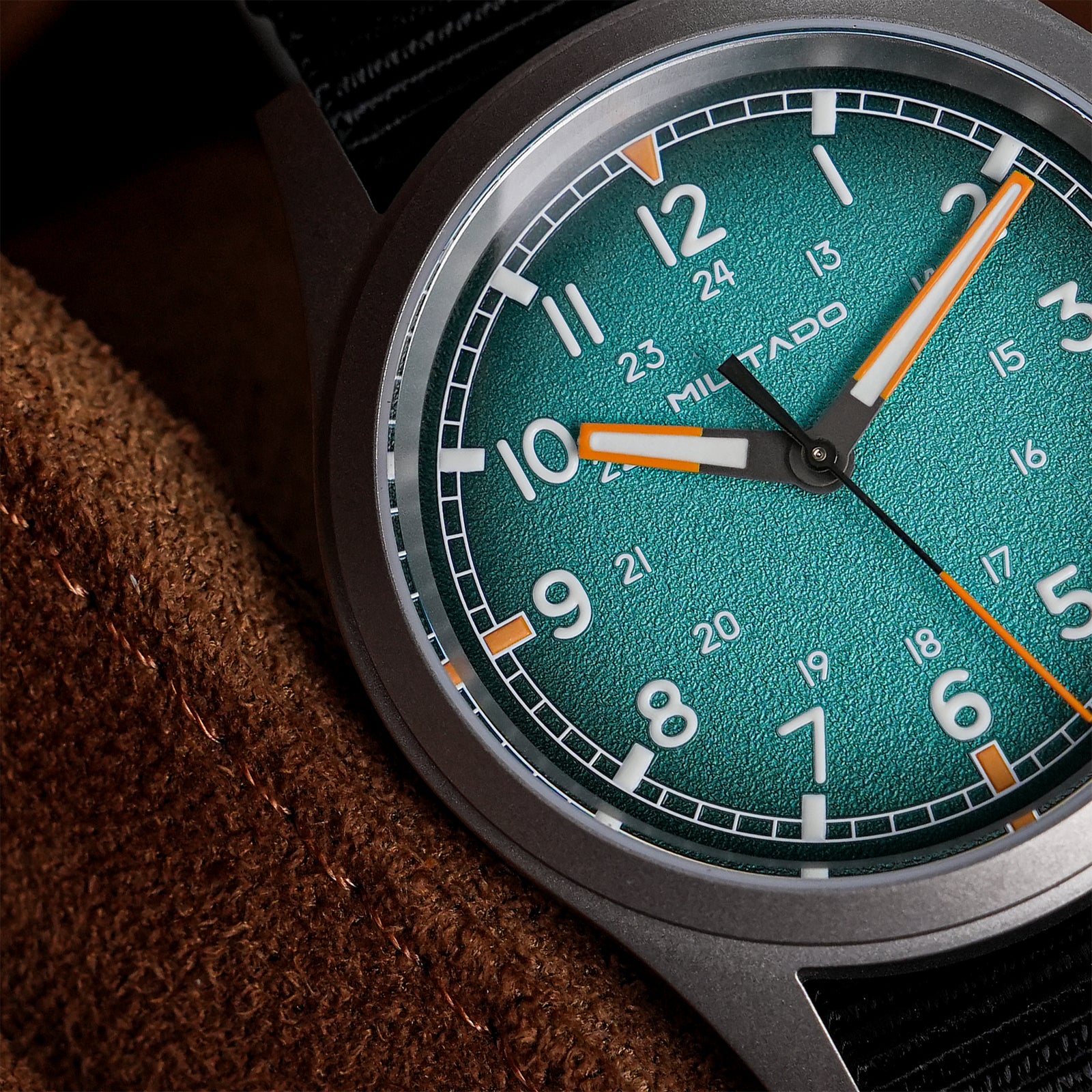 💥New Released💥Militado 38mm Military Watch VH31 Sweeping Hand Movt Watch ML24