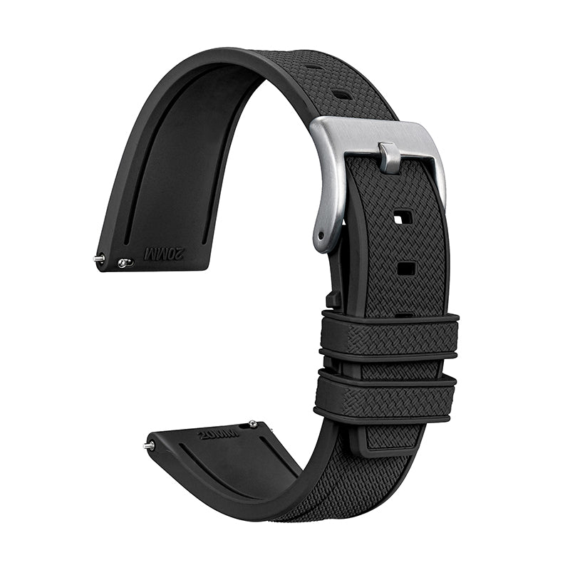 Militado FKM Rubber Watchband Herringbone Textured Watch Strap20mm 22mm