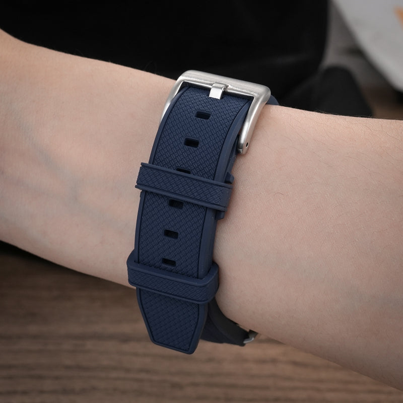 Militado FKM Rubber Watchband Herringbone Textured Watch Strap20mm 22mm