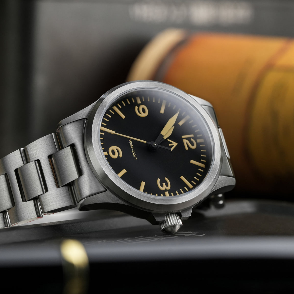 Militado 36mm Field Watch VH31 Sweeping Movt Men Watch ML18