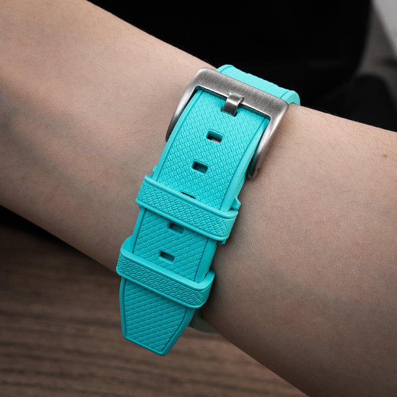 Militado FKM Rubber Watchband Herringbone Textured Watch Strap20mm 22mm