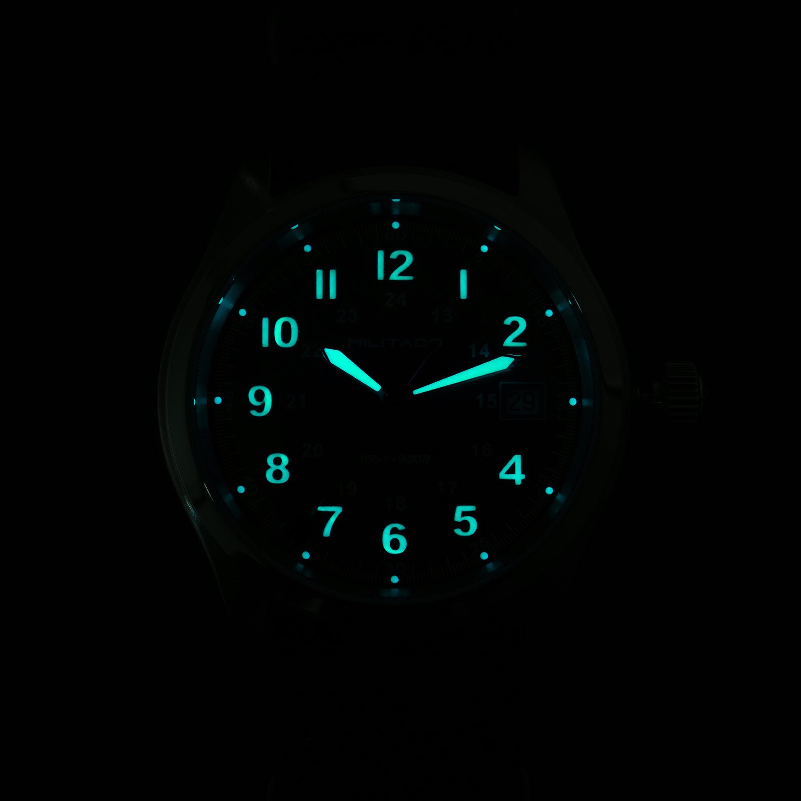 Militado 36 mm Reloj de campo de cuarzo D12 - Agujas tipo lápiz