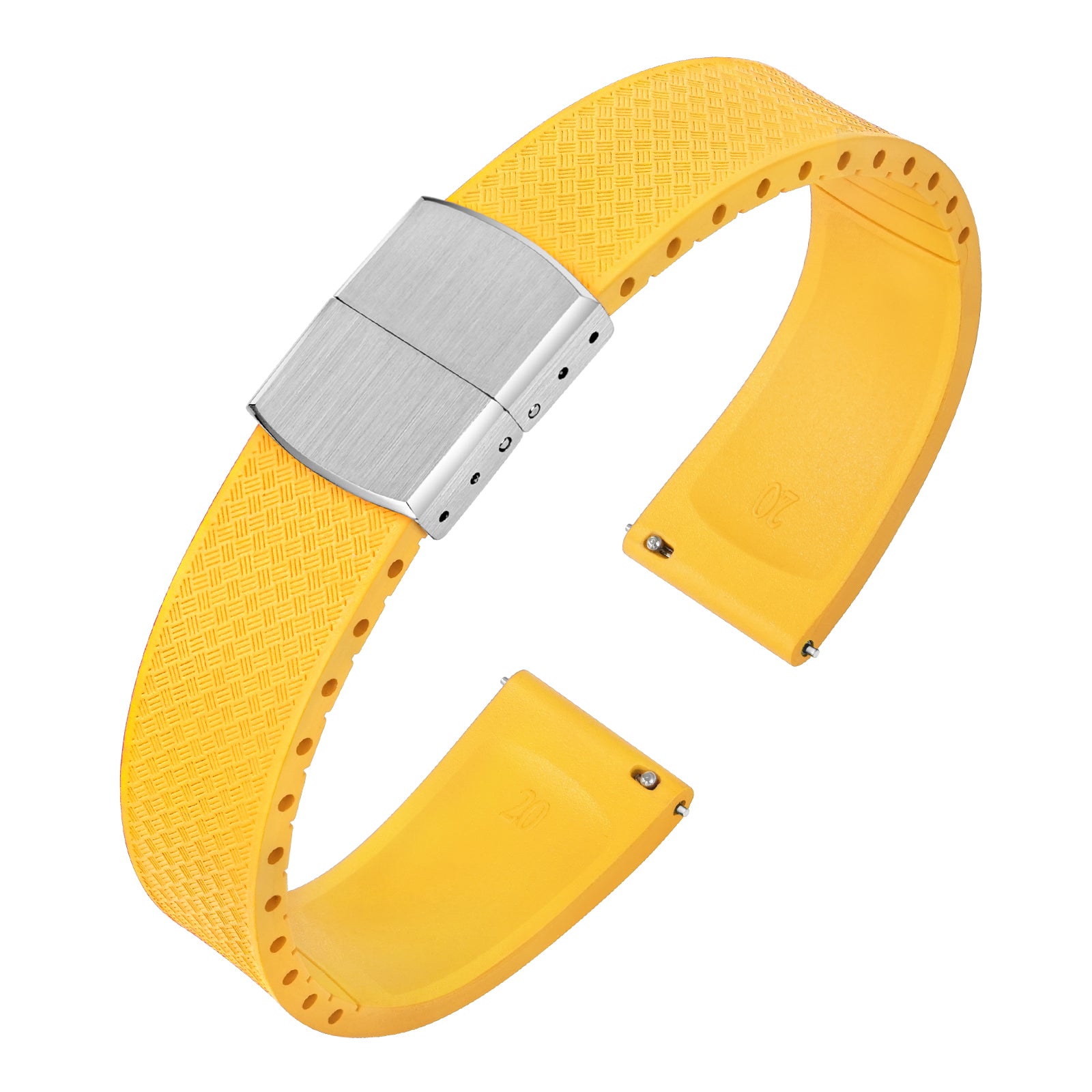 Premium-Grade FKM Rubber Watchband Cut-To-Size Rubber Strap 20mm 22mm