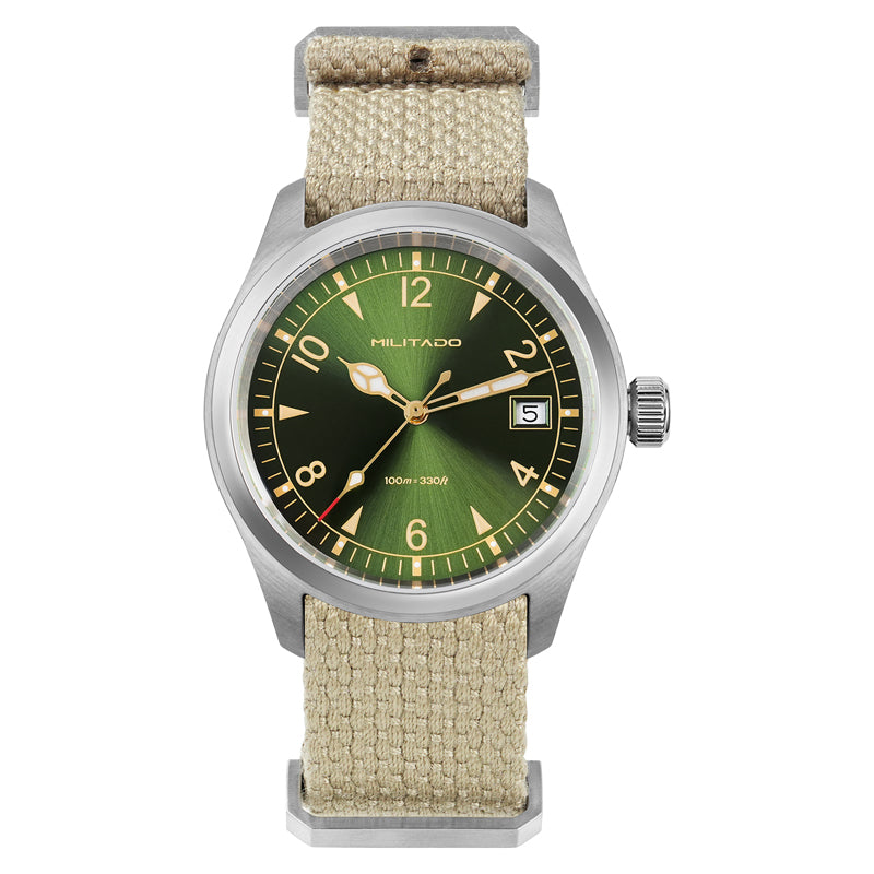 Militado 36 mm Reloj de campo de cuarzo D12 - Agujas tipo lápiz