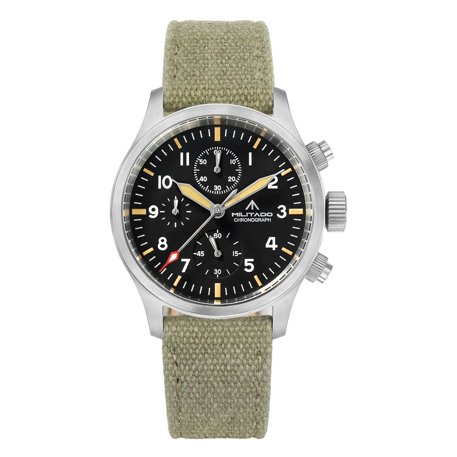 Reloj cronógrafo de cuarzo Militado Retro VK67 con 3 esferas