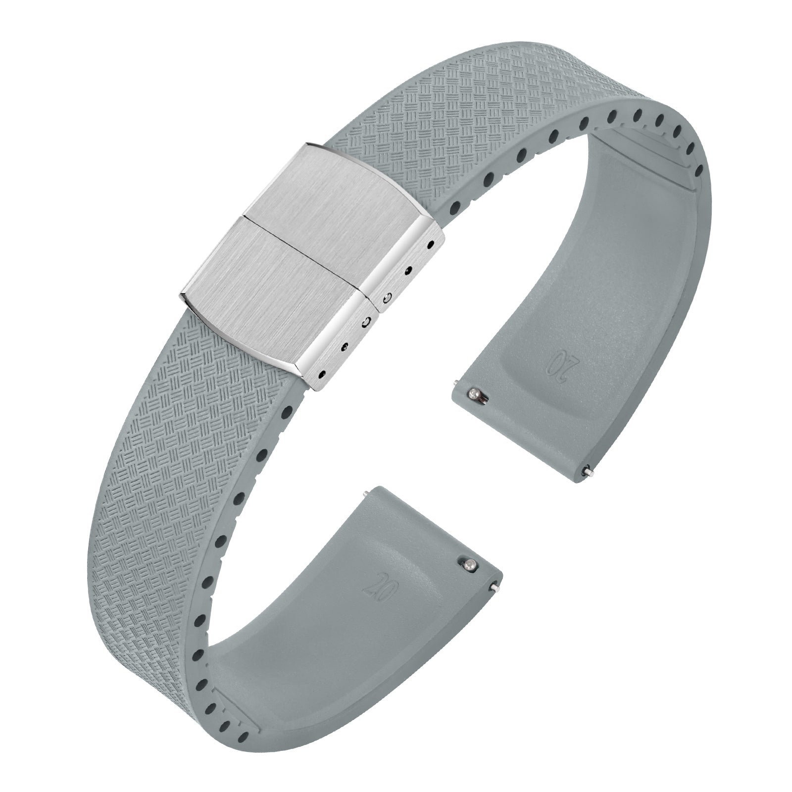 Premium-Grade FKM Rubber Watchband Cut-To-Size Rubber Strap 20mm 22mm