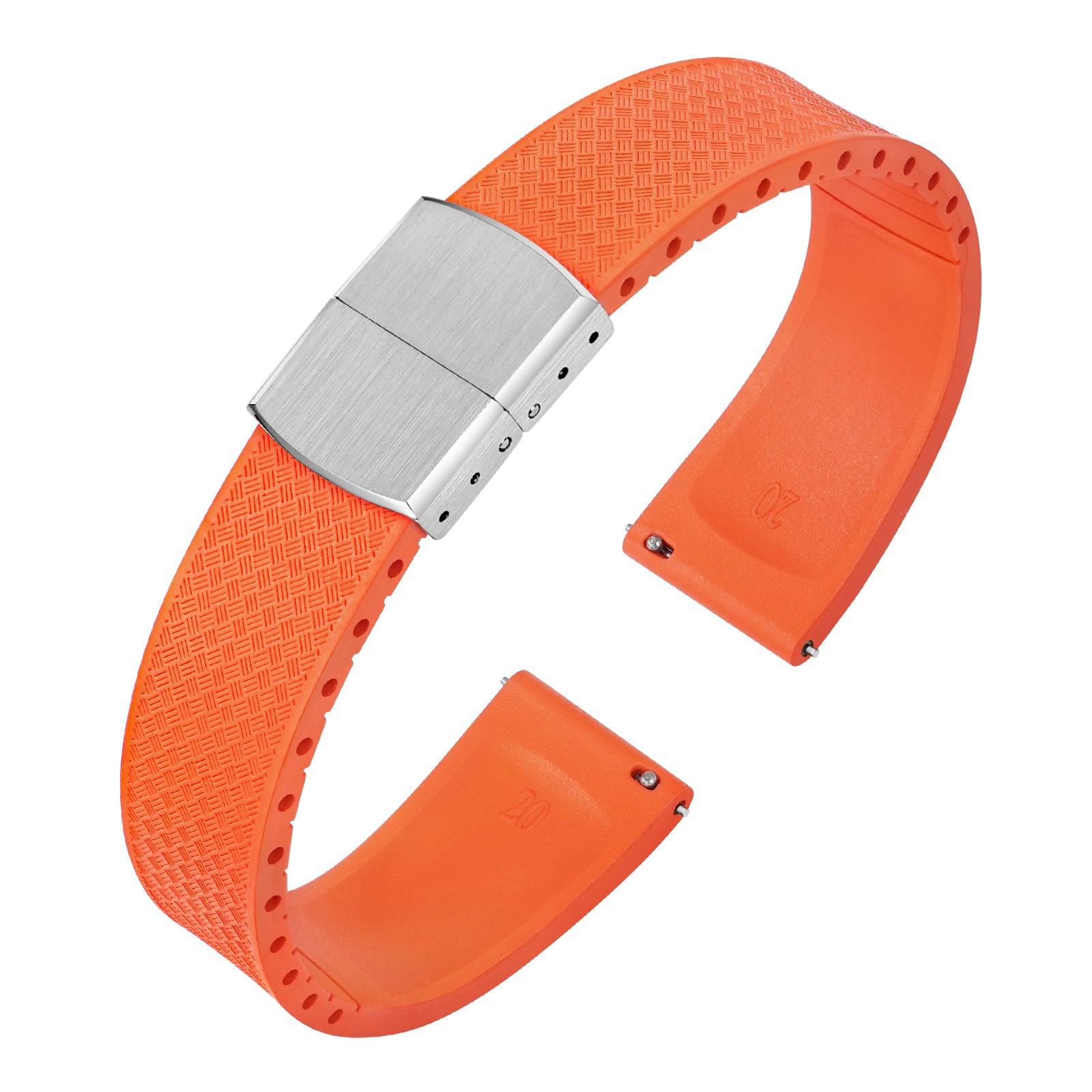 Premium-Grade FKM Rubber Watchband Cut-To-Size Rubber Strap 20mm 22mm