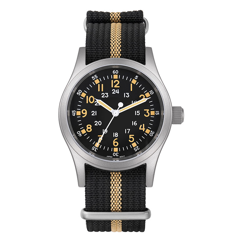 ā
11.11 SALEā
Militado VH31 Vintage Field Watch ML05 24hours Black Dial