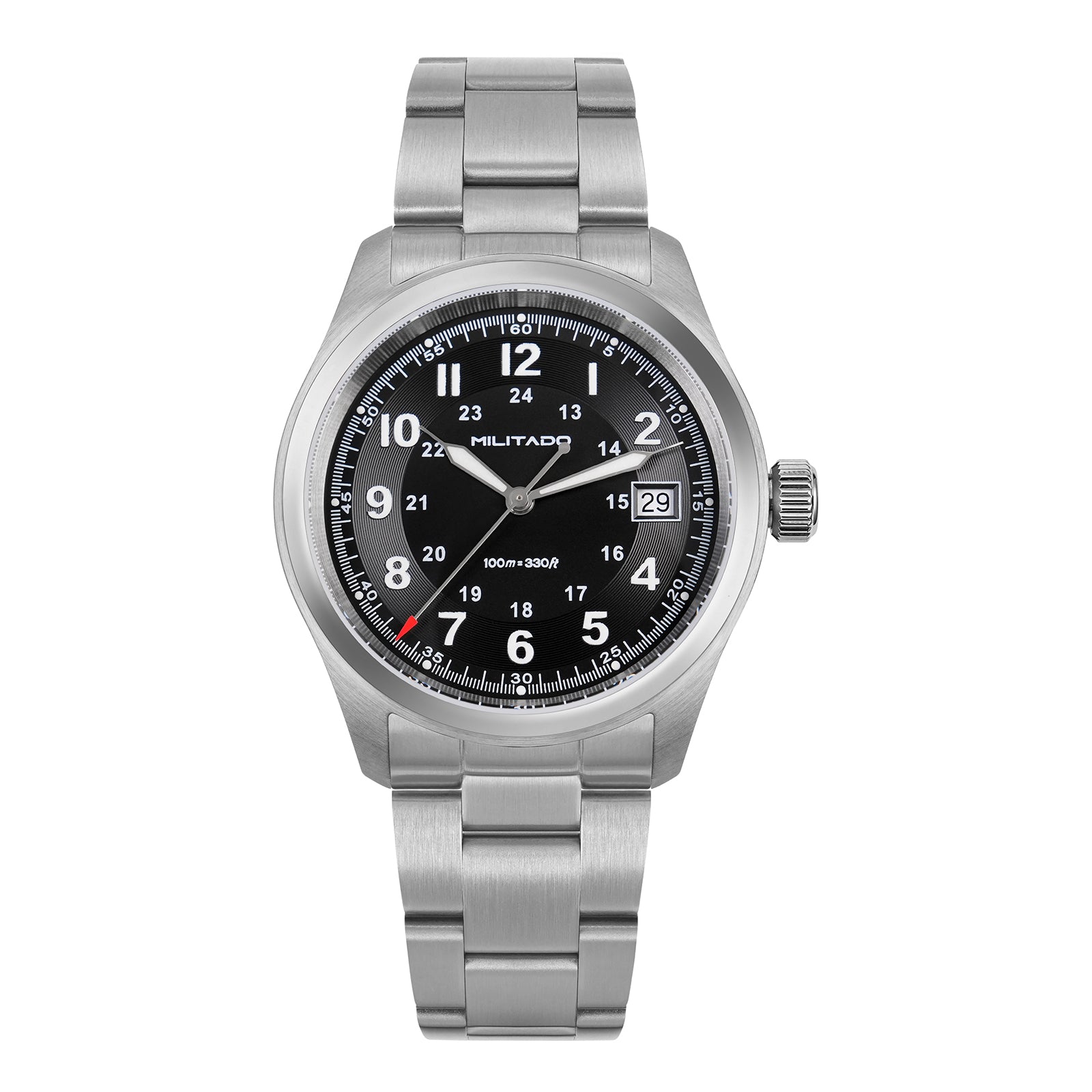 Militado 36 mm Reloj de campo de cuarzo D12 - Agujas tipo lápiz