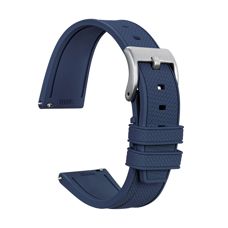 Militado FKM Rubber Watchband Herringbone Textured Watch Strap20mm 22mm