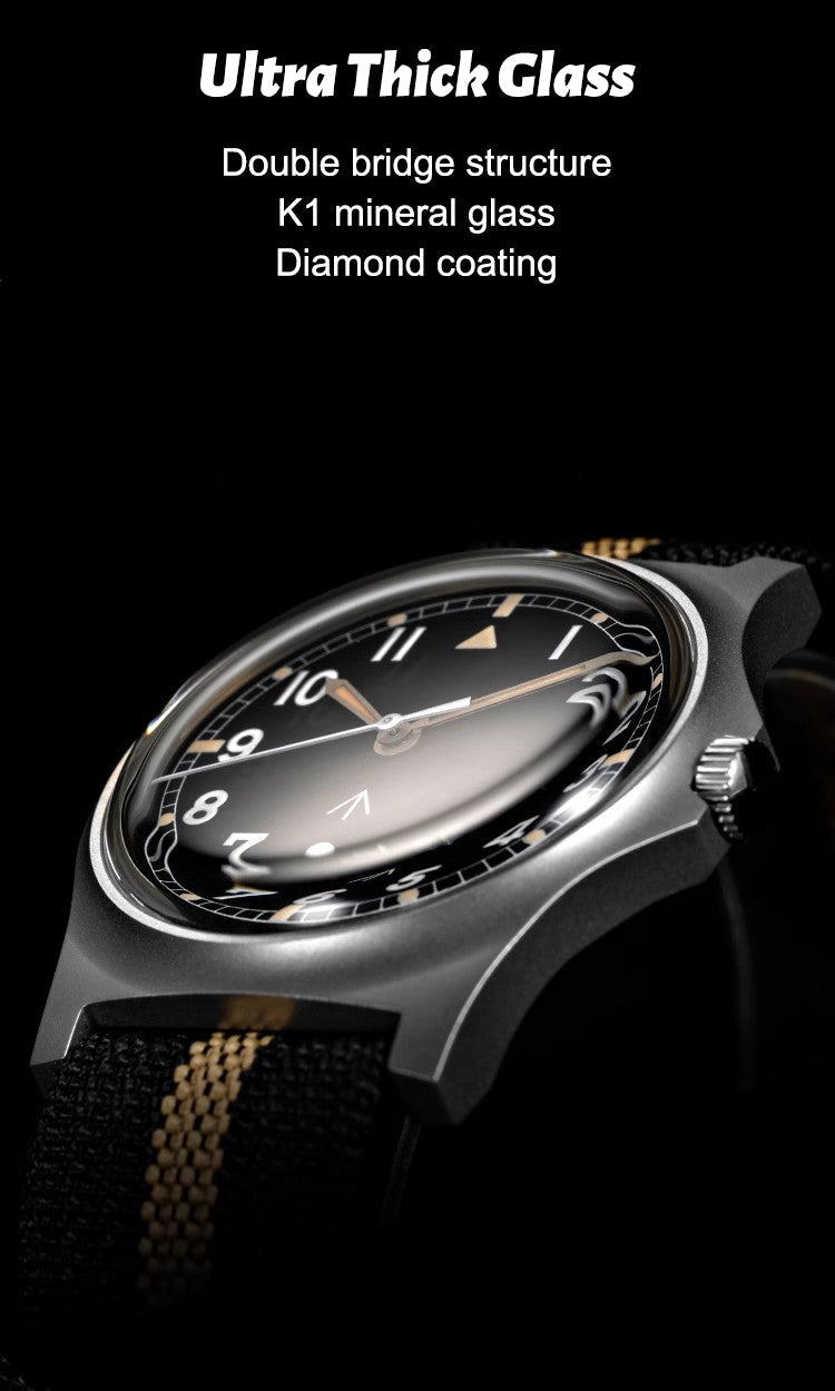 ★Black Friday★RDUNAE Retro Military 36.8mm Men Watch