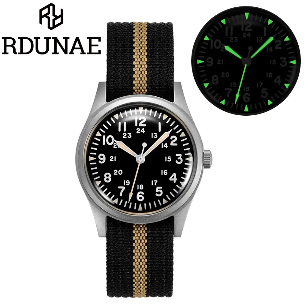 ★Black Friday★RDUNAE Retro Military 34.5mm Men Watch
