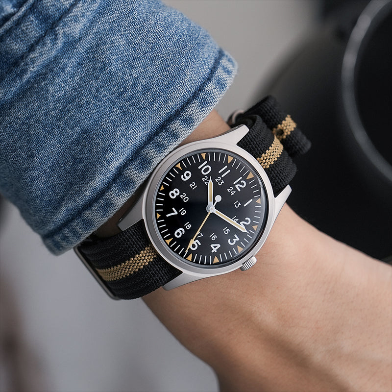 💥Spring Sale💥Militado 36mm High Domed VH31 Field Watch ML07