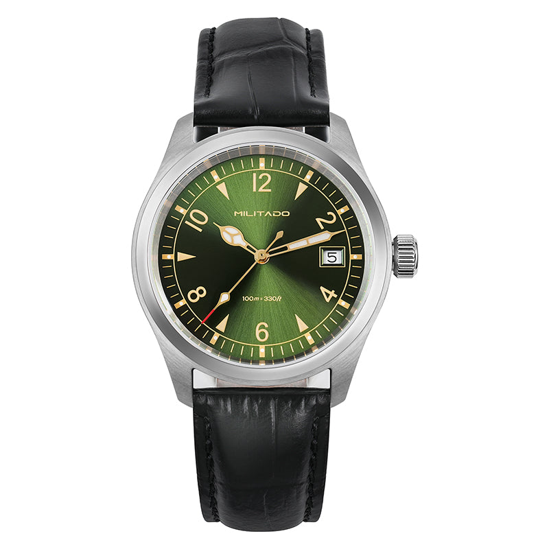 Militado VH31 38mm Sapphire Crystal Field Watch ML08 White Dial