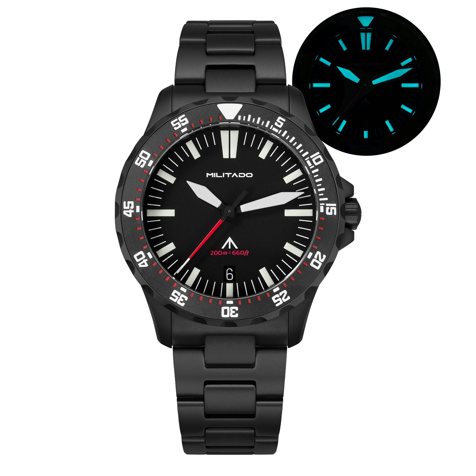 ★11.11 SALE★Militado 39mm Dive Watch Sapphire Crystal Military Watch ML16