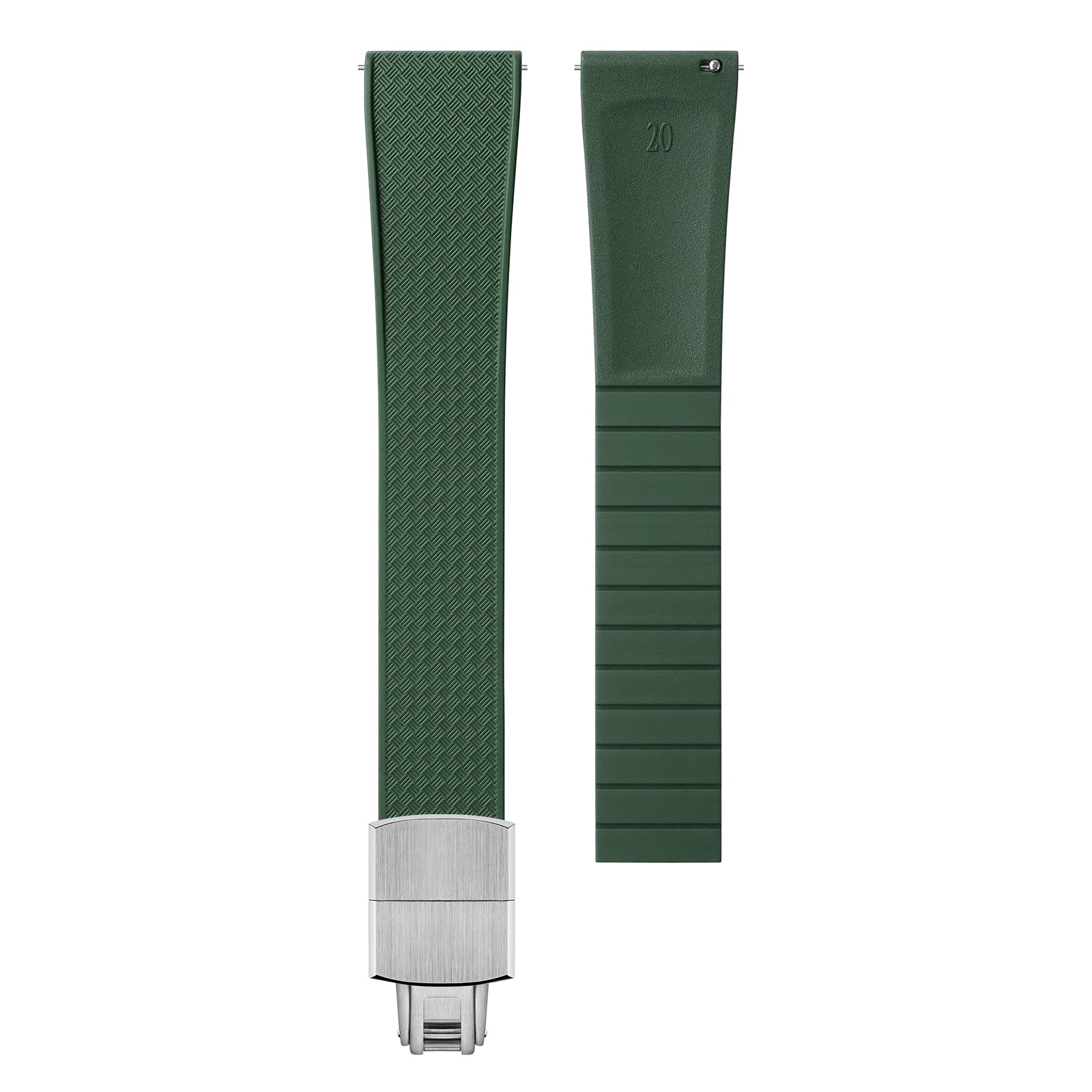 Premium-Grade FKM Rubber Watchband Cut-To-Size Rubber Strap 20mm 22mm