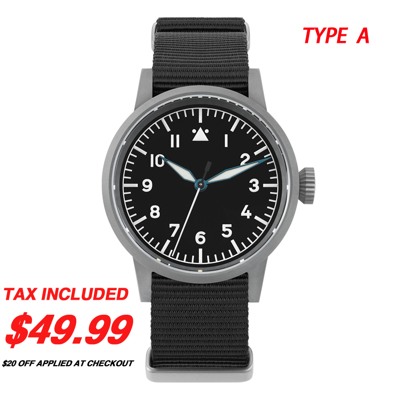 Militado 37mm Sapphire Crystal Retro Flieger Pilot Watch ML10 V2