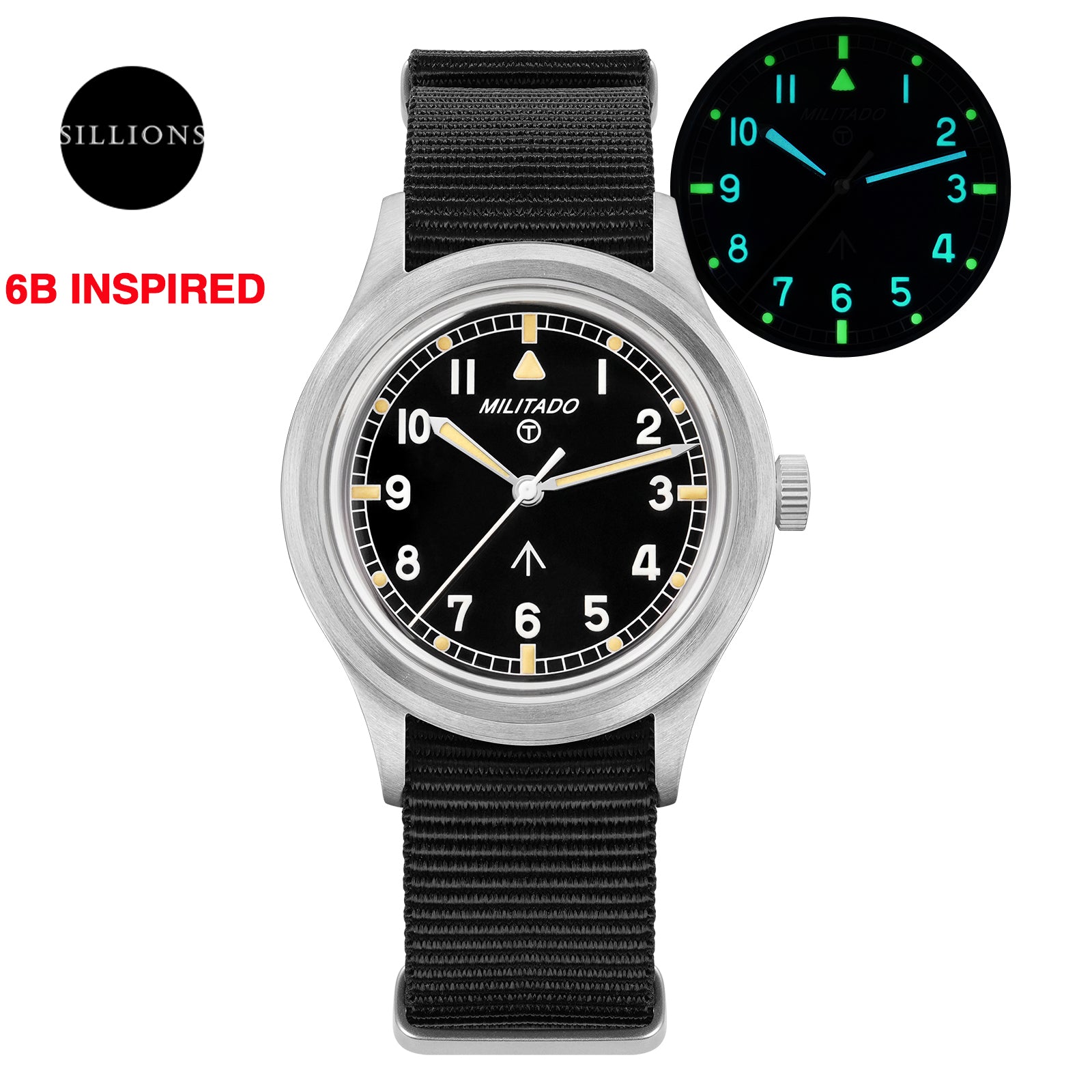 💥Mid-Year Sale💥Militado 36mm Military Watch 6B Inspired Field