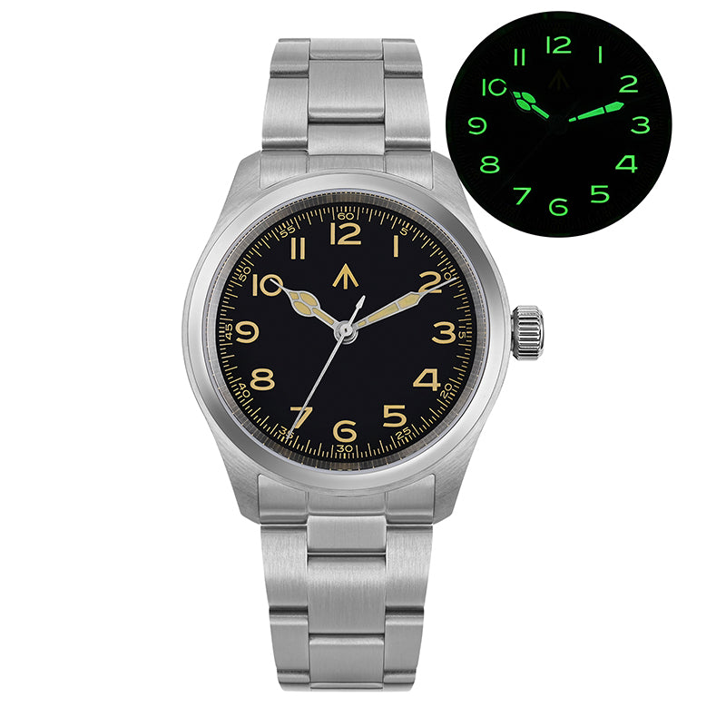 Militado 36 mm Reloj de campo de cuarzo D12 - Agujas tipo lápiz