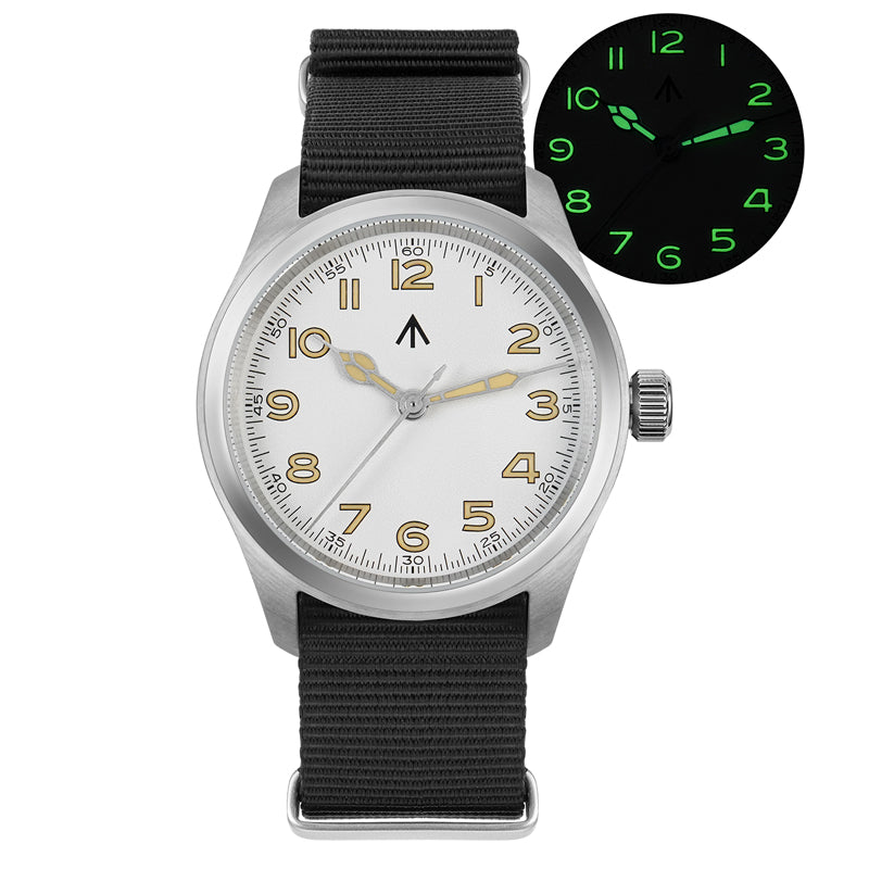 Militado 36 mm Reloj de campo de cuarzo D12 - Agujas tipo lápiz