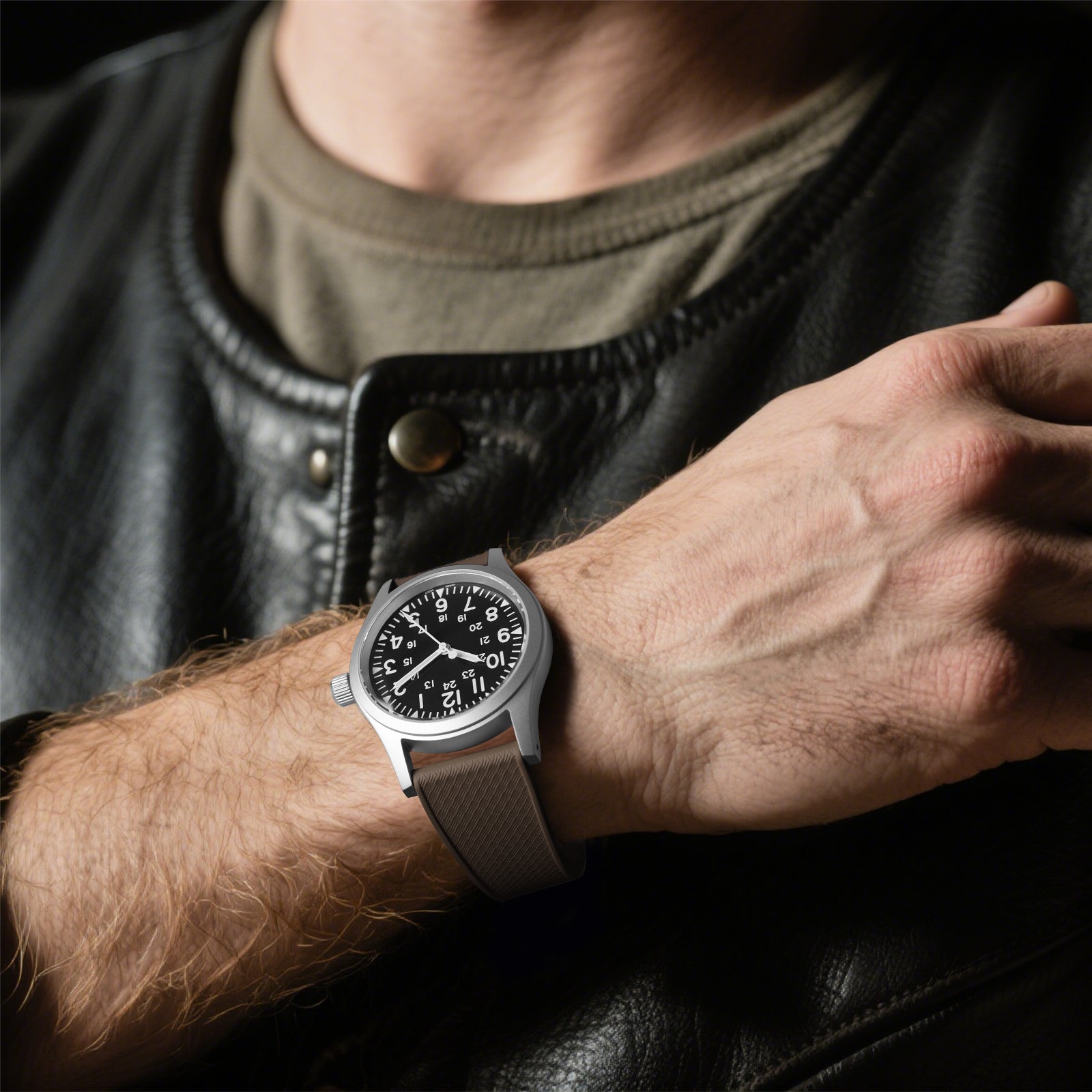 Premium-Grade FKM Rubber Watchband Cut-To-Size Rubber Strap 20mm 22mm