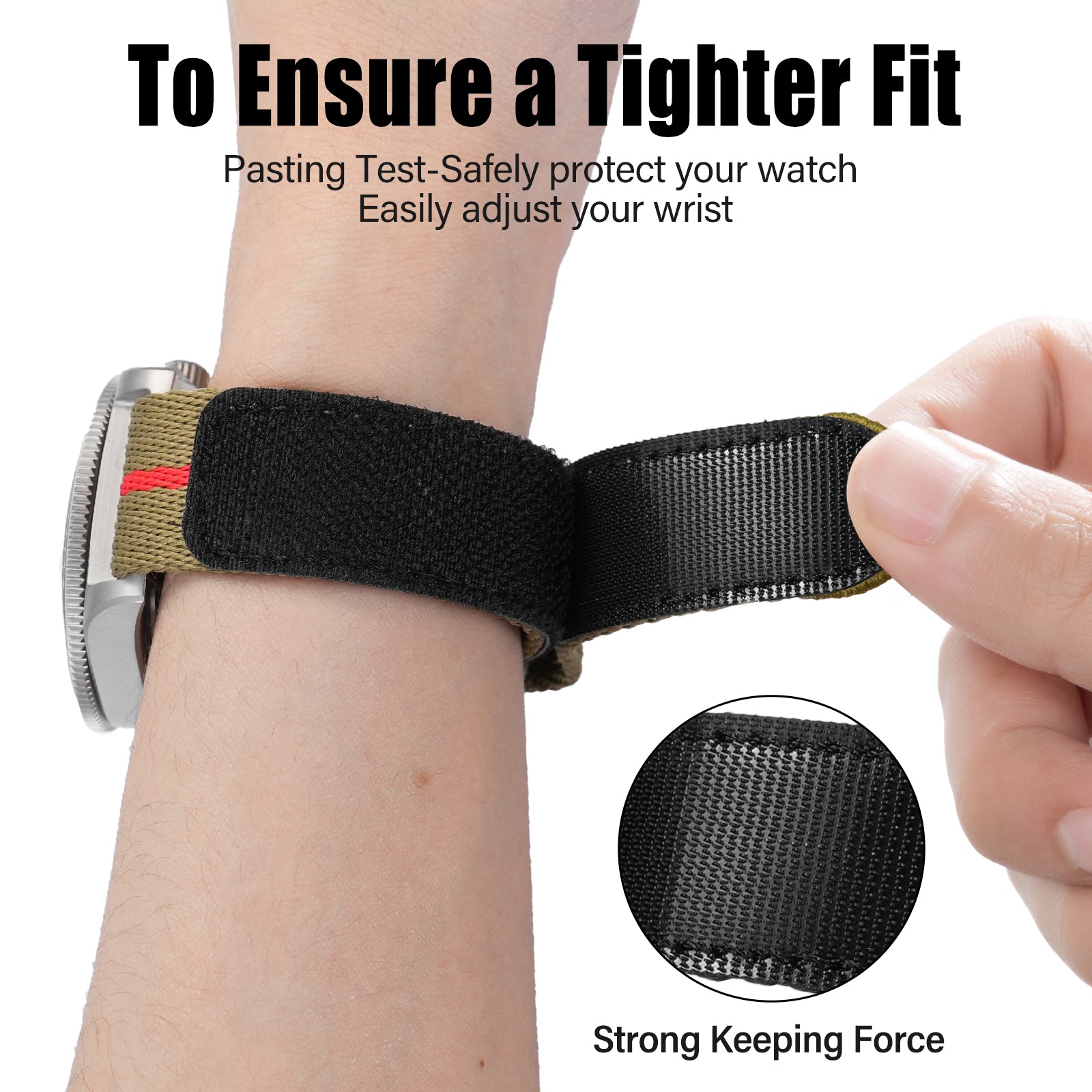 Magic Tape Soft Nylon Watchband Titanium Buckle 20mm 22mm