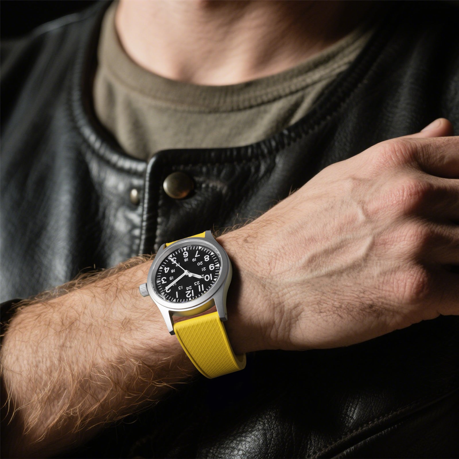 Premium-Grade FKM Rubber Watchband Cut-To-Size Rubber Strap 20mm 22mm