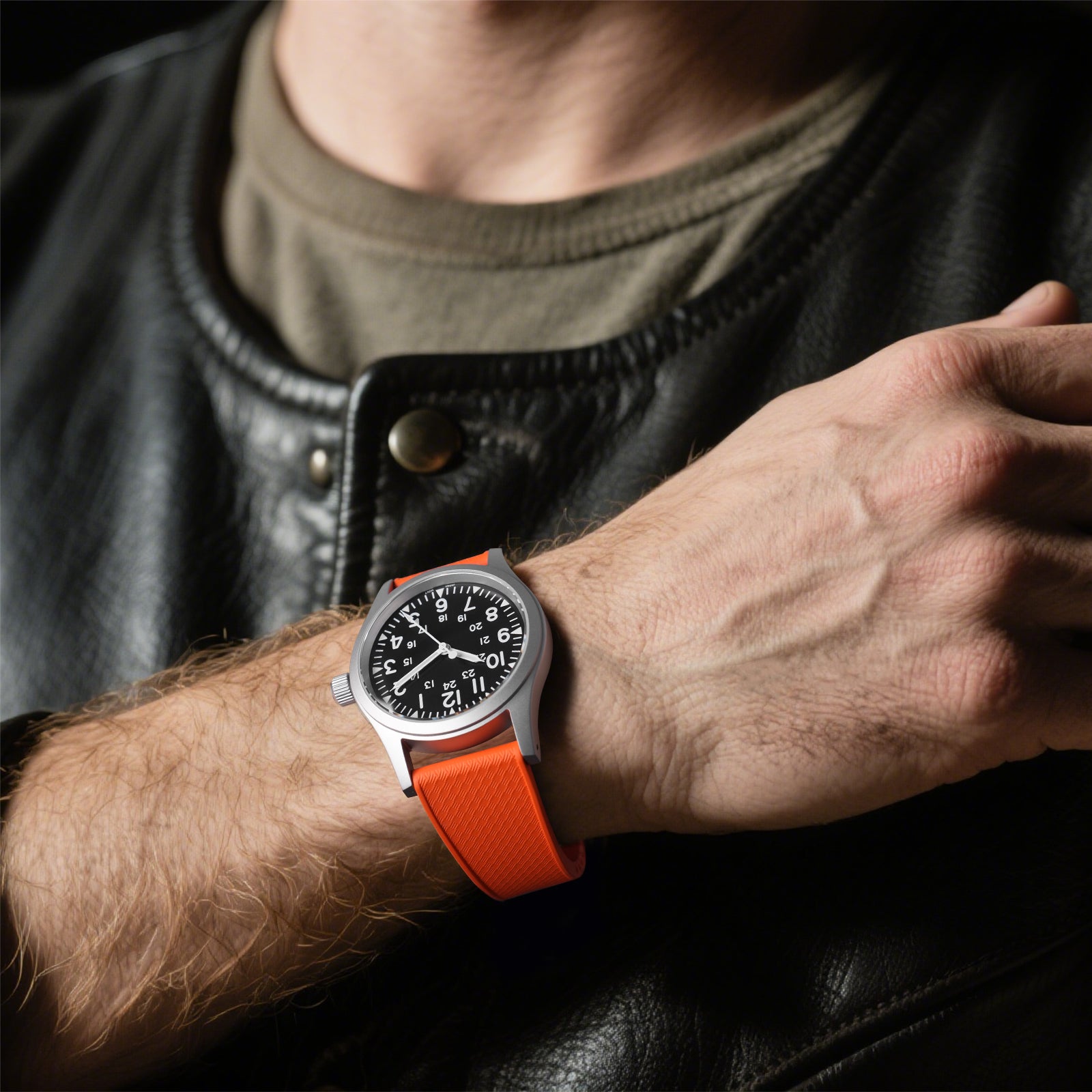 Premium-Grade FKM Rubber Watchband Cut-To-Size Rubber Strap 20mm 22mm