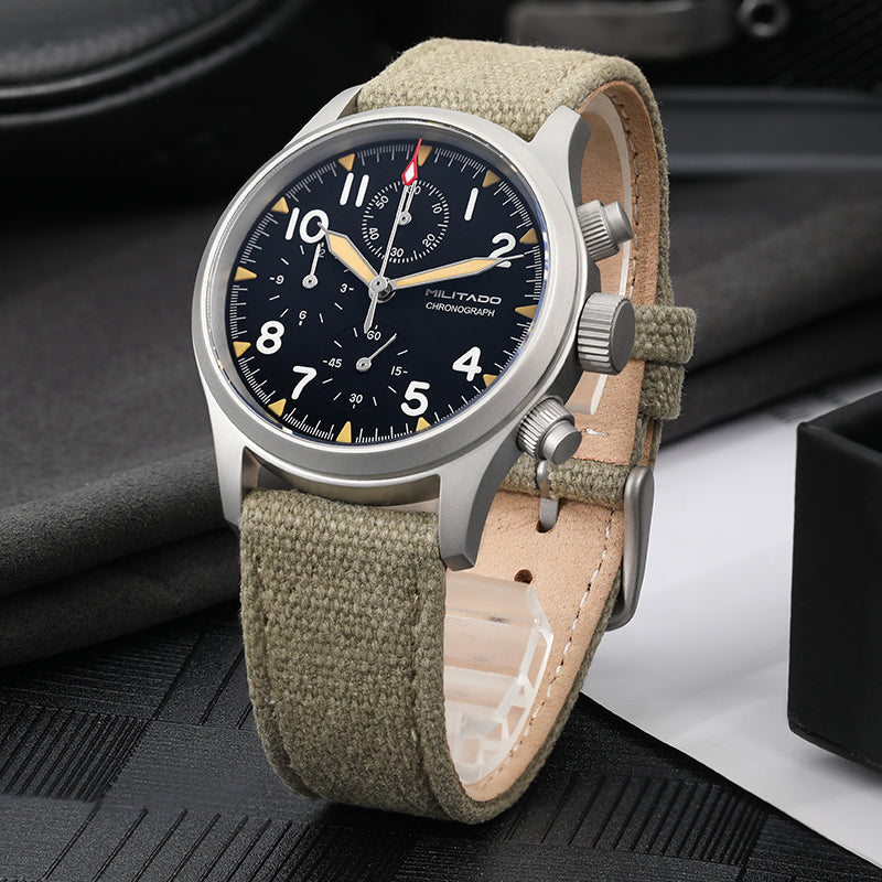 Militado Dirty Dozen Military Watches 39mm Chronograph Watch