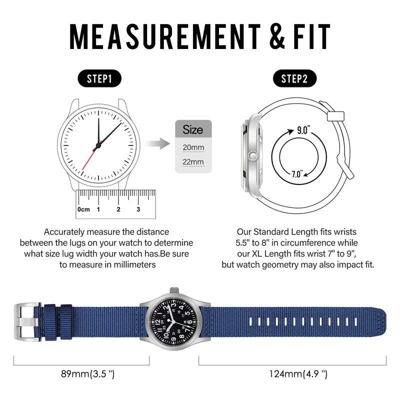 Hot Selling Nylon Fabric Watch Band for Field Watch 20mm 22mm