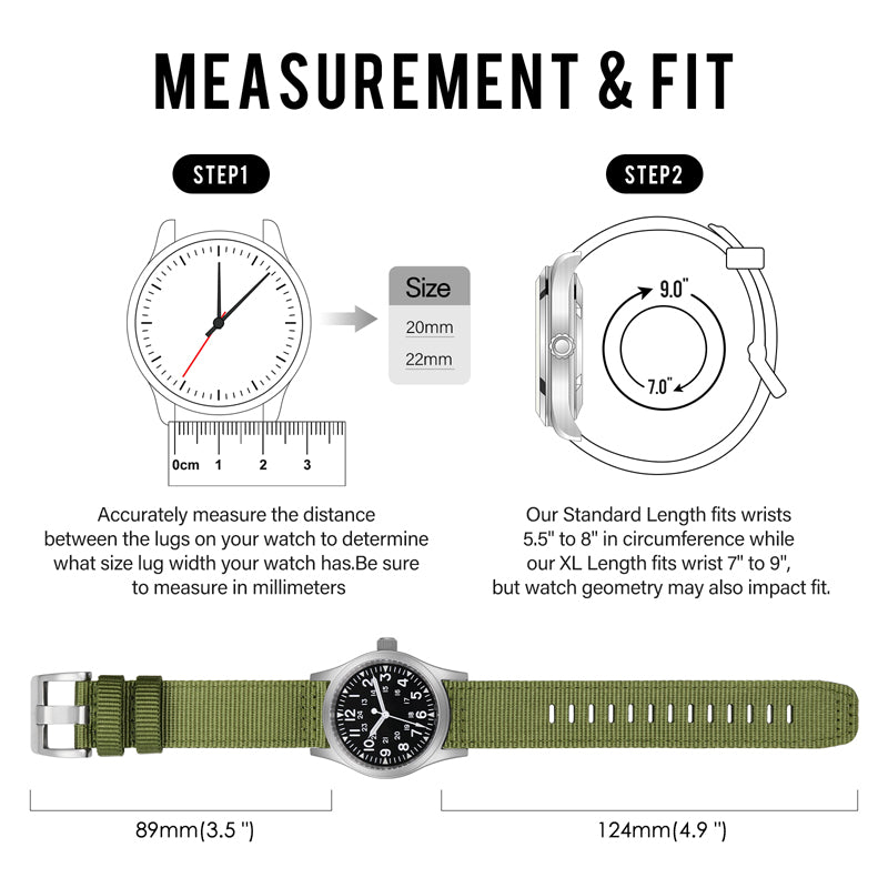 Hot Selling Nylon Fabric Watch Band for Field Watch 20mm 22mm