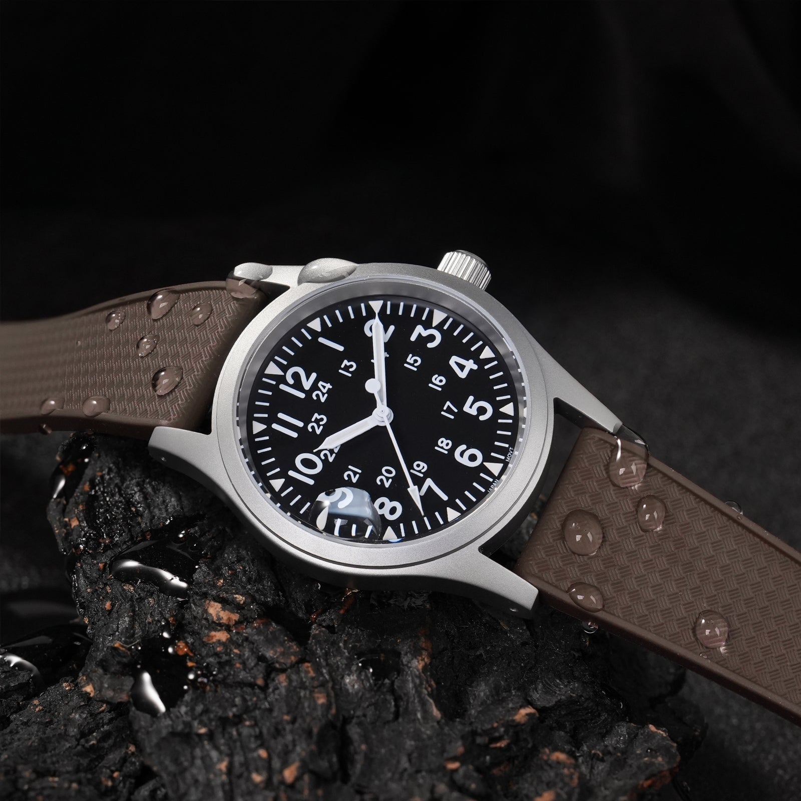 Premium-Grade FKM Rubber Watchband Cut-To-Size Rubber Strap 20mm 22mm