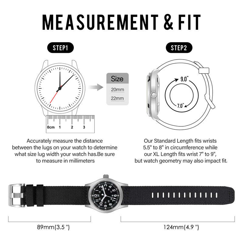 Hot Selling Nylon Fabric Watch Band for Field Watch 20mm 22mm