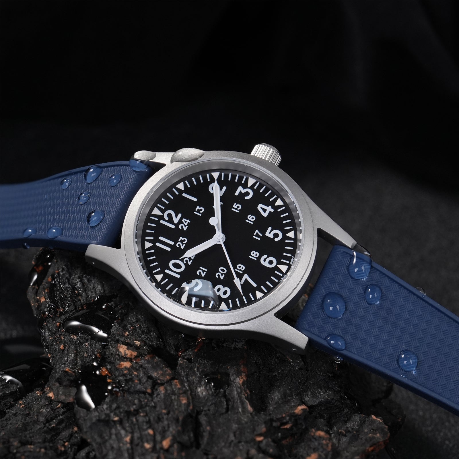 Premium-Grade FKM Rubber Watchband Cut-To-Size Rubber Strap 20mm 22mm