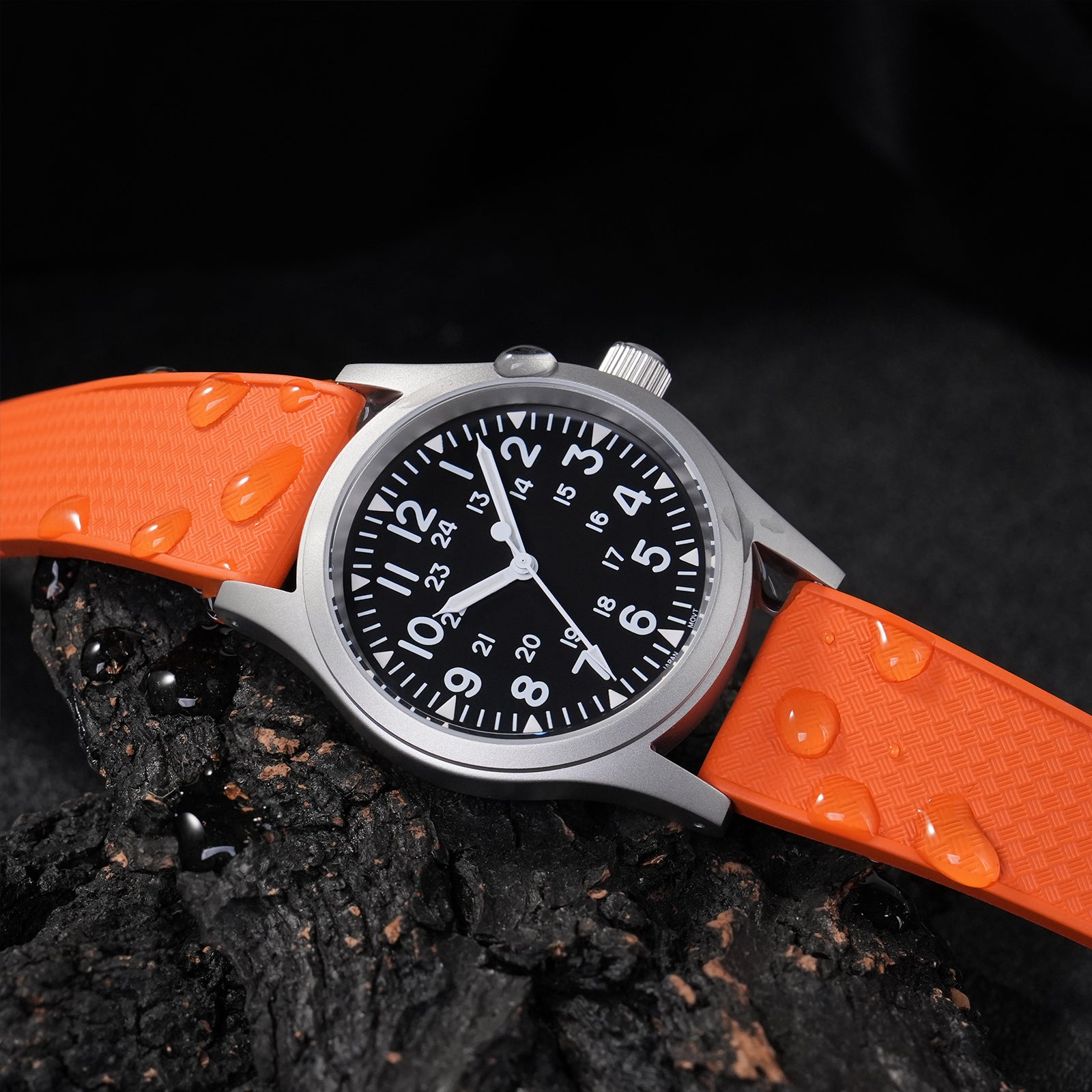 Premium-Grade FKM Rubber Watchband Cut-To-Size Rubber Strap 20mm 22mm