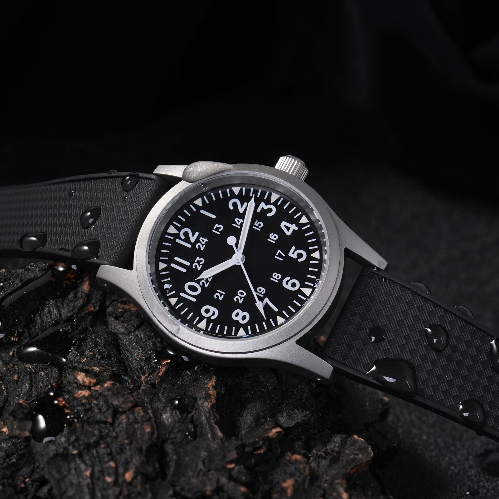 Premium-Grade FKM Rubber Watchband Cut-To-Size Rubber Strap 20mm 22mm