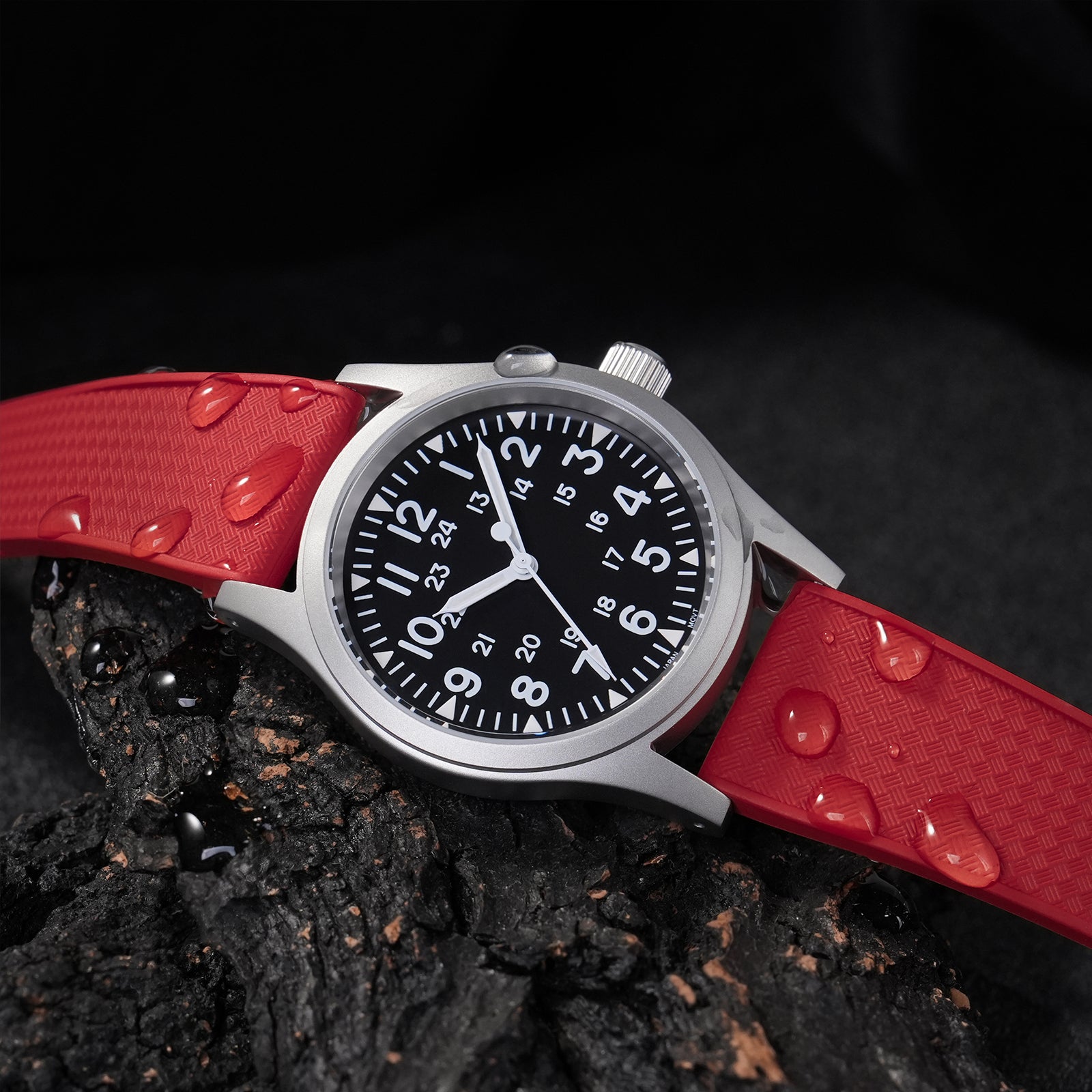 Premium-Grade FKM Rubber Watchband Cut-To-Size Rubber Strap 20mm 22mm