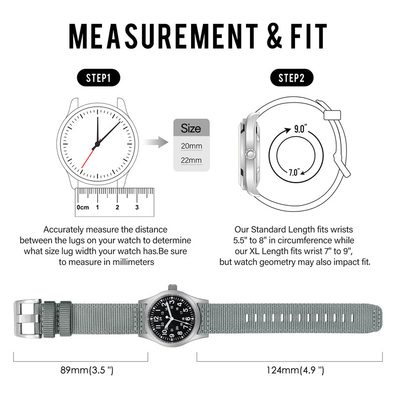 Hot Selling Nylon Fabric Watch Band for Field Watch 20mm 22mm