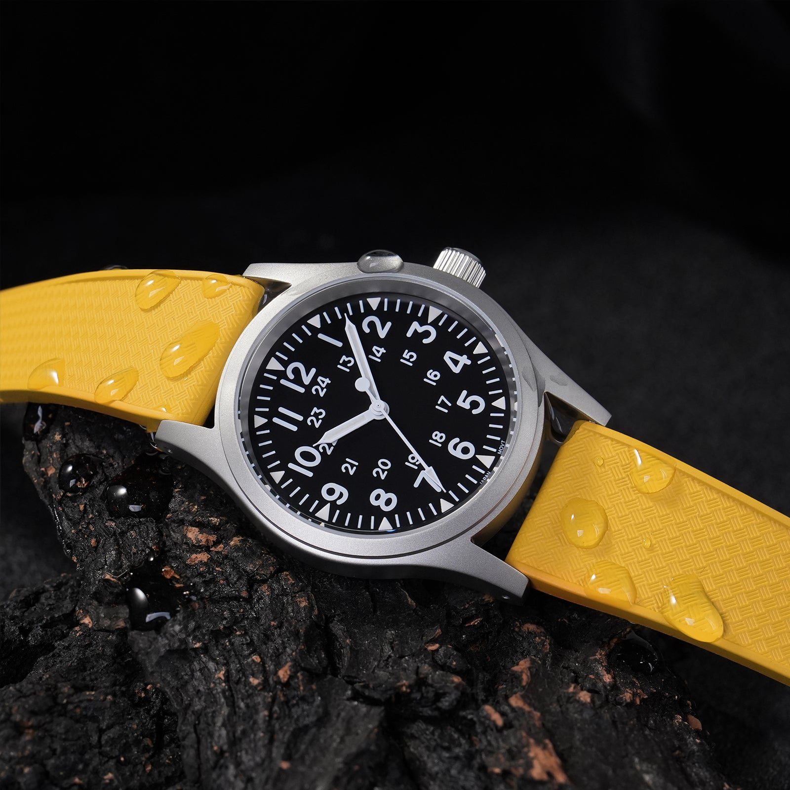 Premium-Grade FKM Rubber Watchband Cut-To-Size Rubber Strap 20mm 22mm