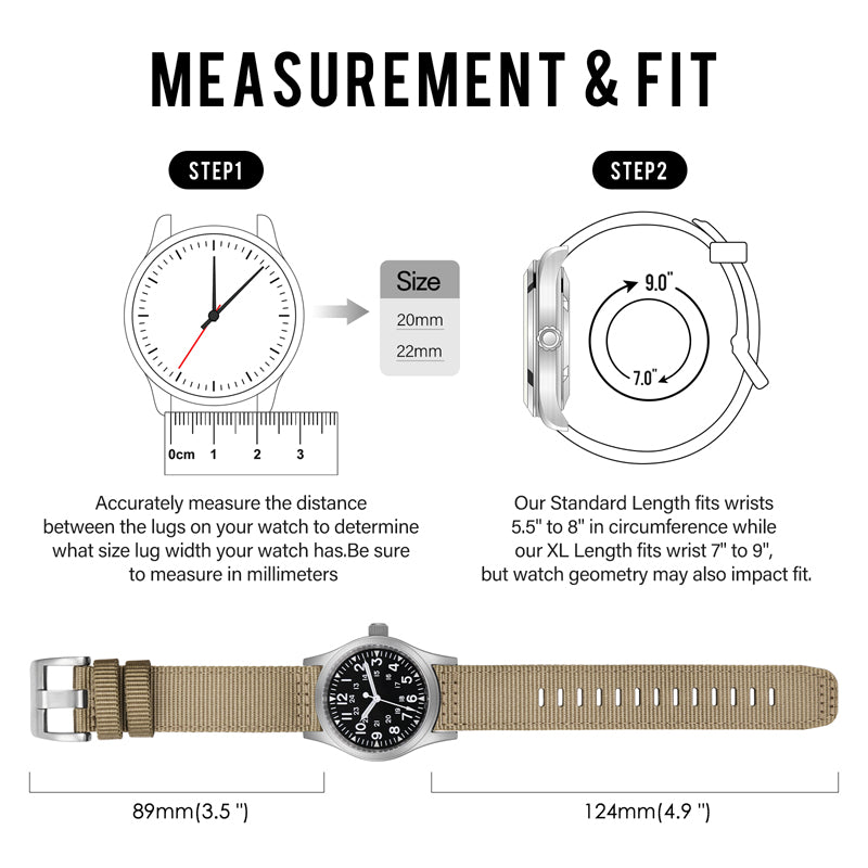 Hot Selling Nylon Fabric Watch Band for Field Watch 20mm 22mm