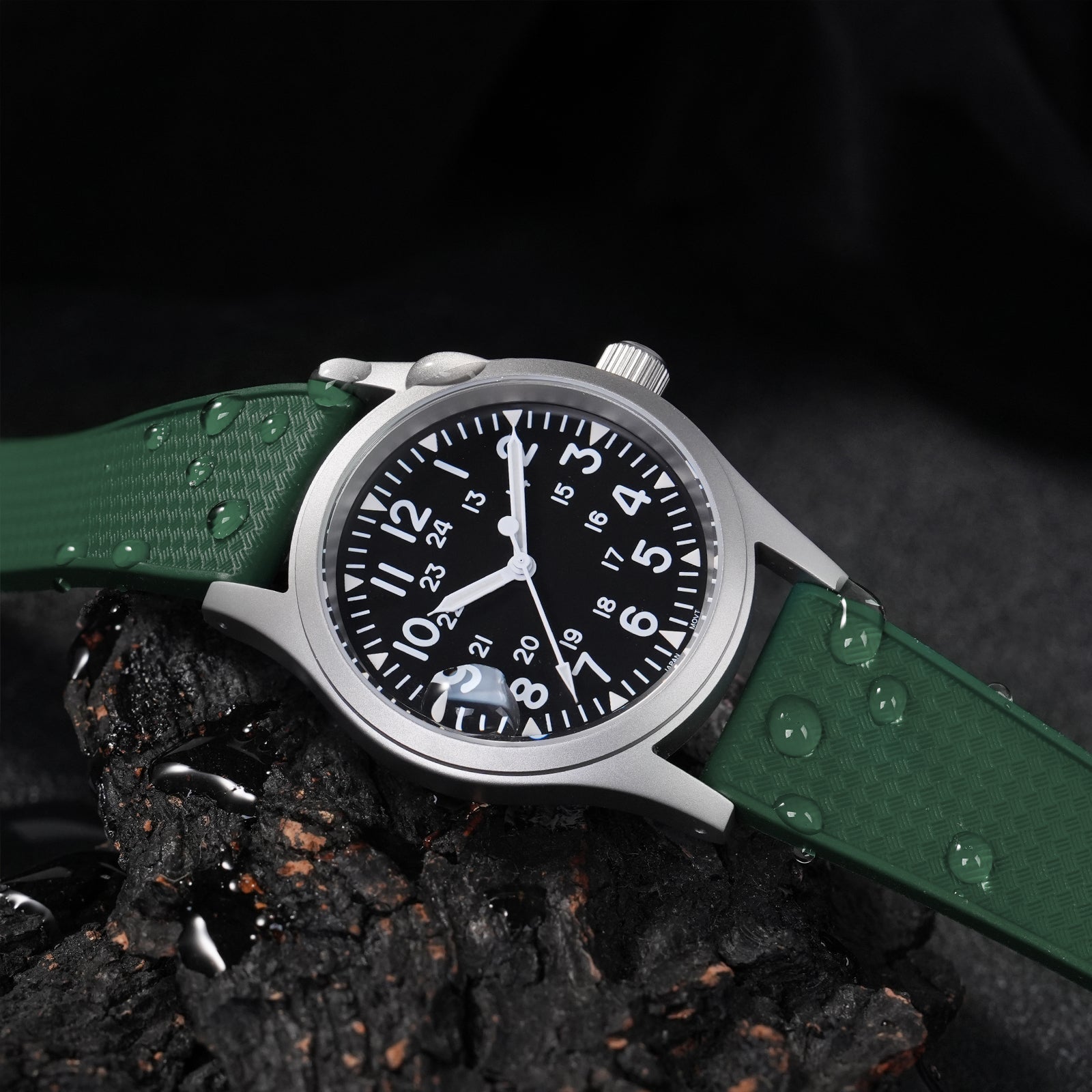 Premium-Grade FKM Rubber Watchband Cut-To-Size Rubber Strap 20mm 22mm