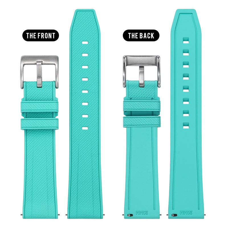 Militado FKM Rubber Watchband Herringbone Textured Watch Strap20mm 22mm