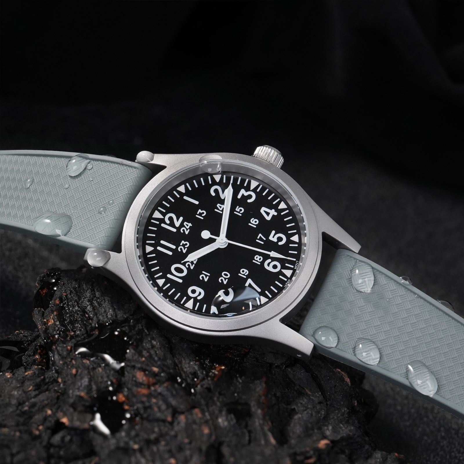 Premium-Grade FKM Rubber Watchband Cut-To-Size Rubber Strap 20mm 22mm