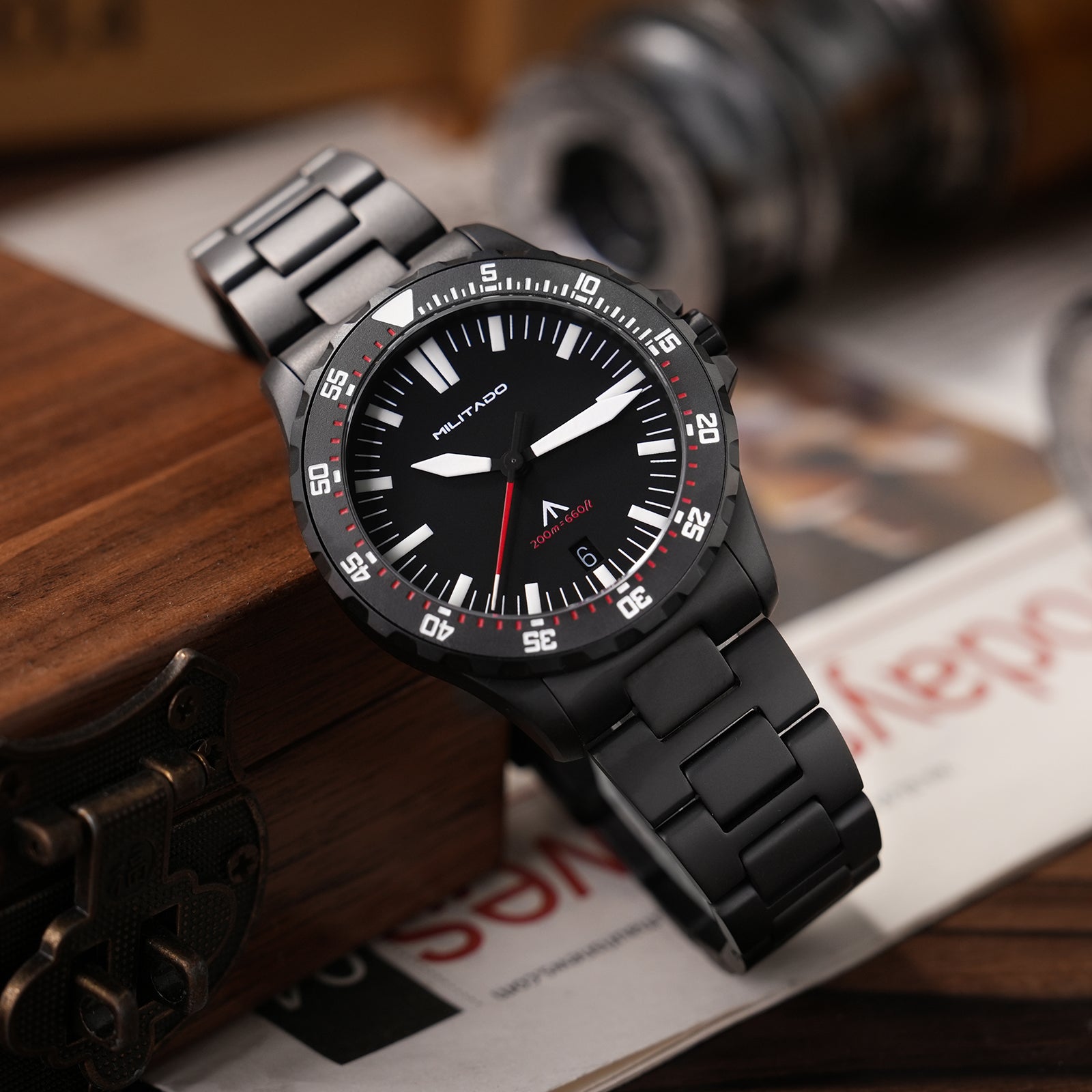 ★11.11 SALE★Militado 39mm Dive Watch Sapphire Crystal Military Watch ML16